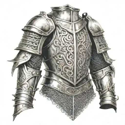 armor including chain mail tattoo design idea