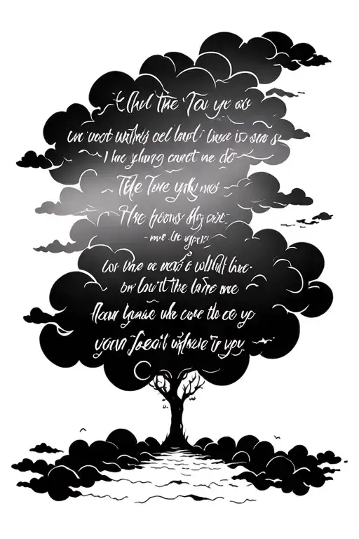 clouds bible scripture verse written inside tattoo design idea