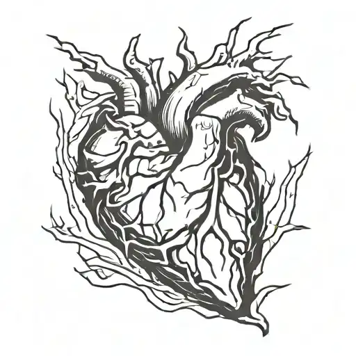 Damaged Sinner Heart tattoo design idea