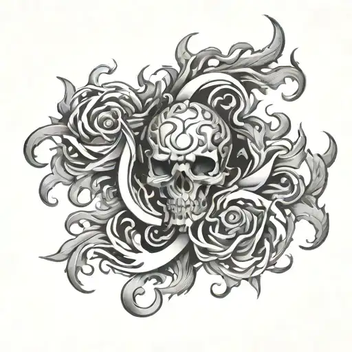 999 with fire flames tattoo design idea