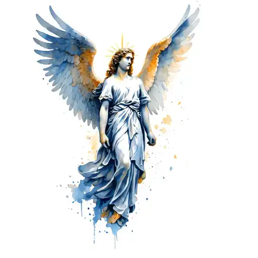 saint michael archangle fallen angel tattoo design idea