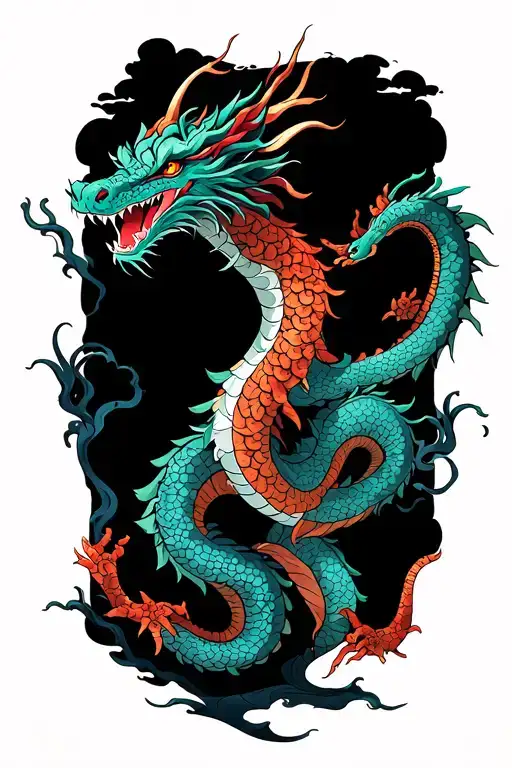 two headed hydra dragon tattoo design idea