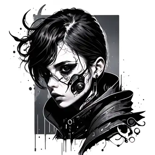 cyberpunk aesthetics tattoo design idea