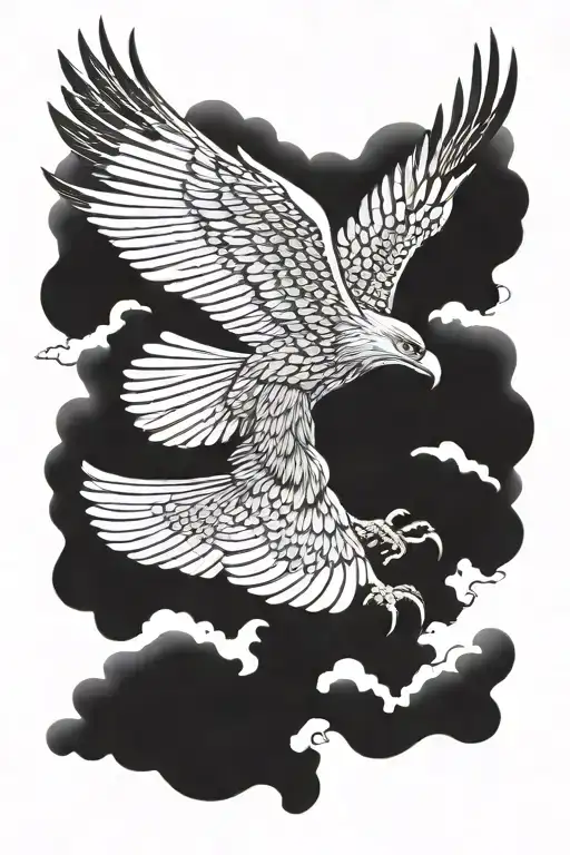 Golden Eagle flying with its wings tattoo design idea