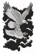 Golden Eagle flying with its wings tattoo design idea