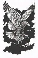 Golden Eagle flying with its wings tattoo design idea