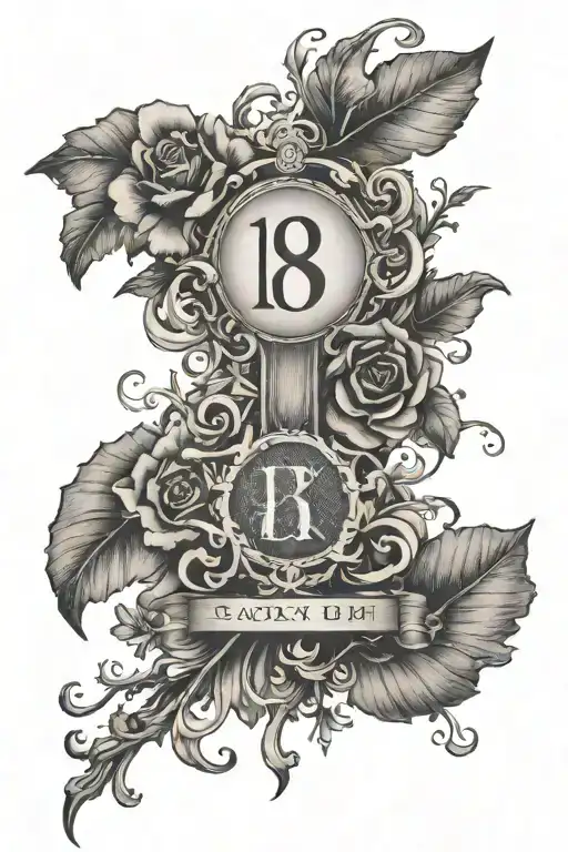 bible verse written behind the number tattoo design idea