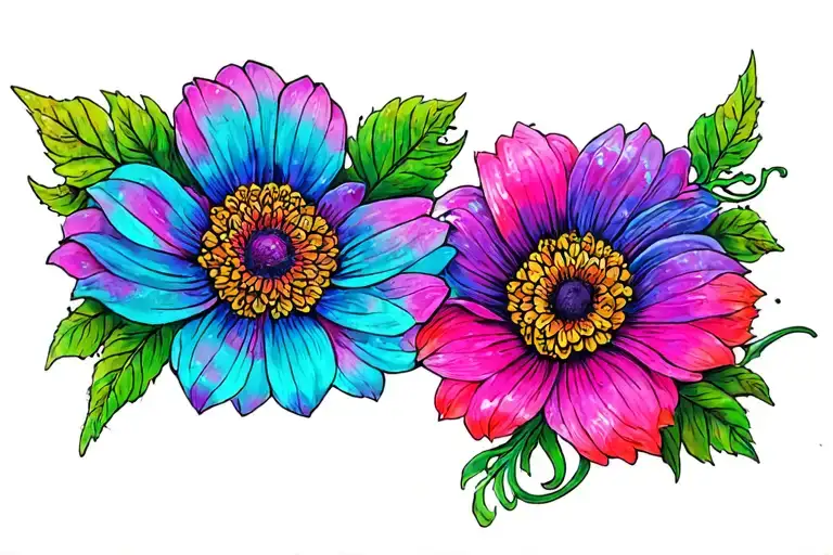 Flower cuff psychedelic arm witchy tattoo design idea