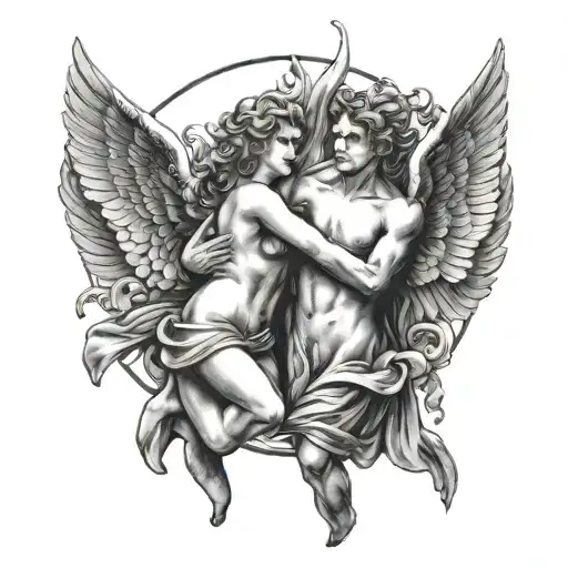 Eros And Psyche tattoo design idea