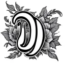 Cursive D tattoo design idea