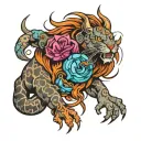 pride fights envy tattoo design idea