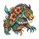 pride fights envy tattoo design idea