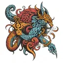 pride fights envy tattoo design idea