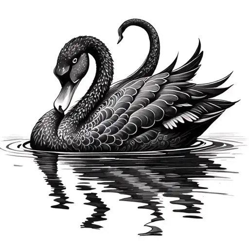 Black Swan tattoo design idea