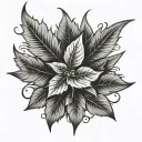 Viking hemp leaf tattoo design idea