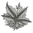 Viking hemp leaf tattoo design idea