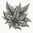 Viking hemp leaf tattoo design idea