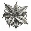Viking hemp leaf tattoo design idea