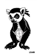 "Leiann" Ring tailed lemur tattoo design idea