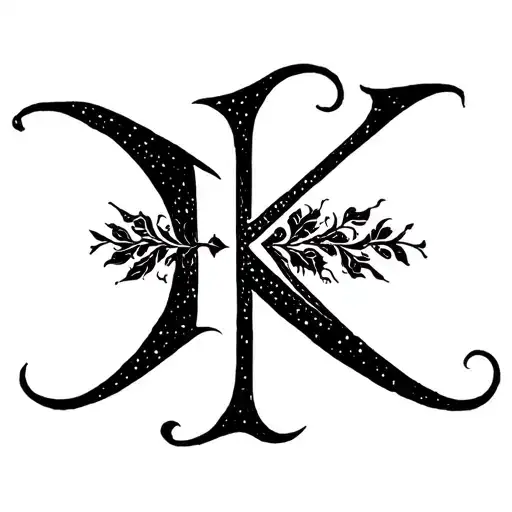 number 8 letter k tattoo design idea