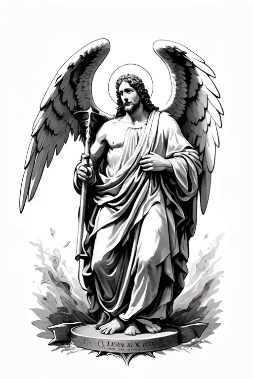 st michael the archangel and st andrew the apostle tattoo design idea