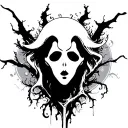Benevolent ghost silhouette that takes care of me tattoo design idea