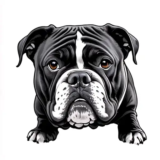 american bully dog tattoo design idea