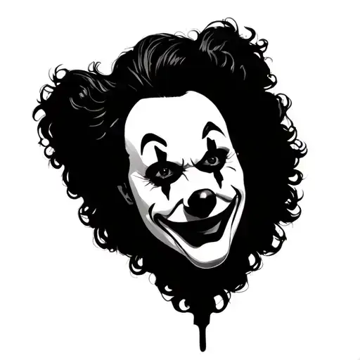 art the clown face tattoo design idea