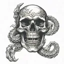 skull scorpion hand tattoo design idea