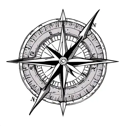 Nautical Compass Rose tattoo design idea
