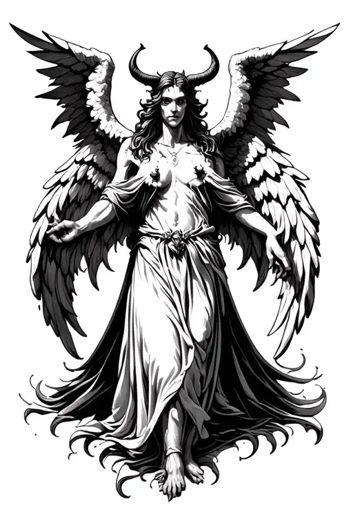 biblically accurate angel demon  tattoo design idea