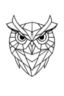 geometric owl head tattoo design idea