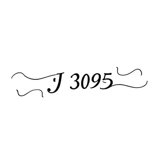 Design a delicate, flowing cursive tattoo that simply reads: 'J 3095 tattoo design idea
