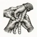 3 freinds doing a pinky promise tattoo design idea