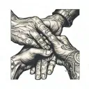 3 freinds doing a pinky promise tattoo design idea