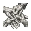 3 freinds doing a pinky promise tattoo design idea