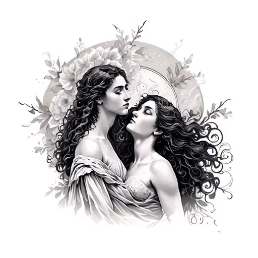 Eurydice And Orpheus tattoo design idea