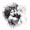Eurydice And Orpheus tattoo design idea