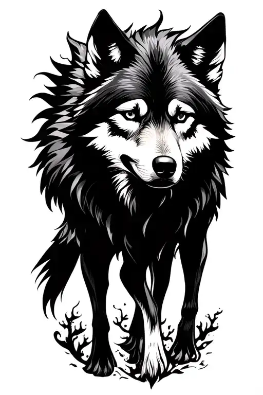 turk wolf mon tattoo design idea