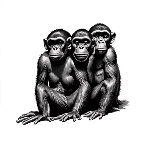 3 Wise Monkeys tattoo design idea