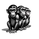 3 Wise Monkeys tattoo design idea