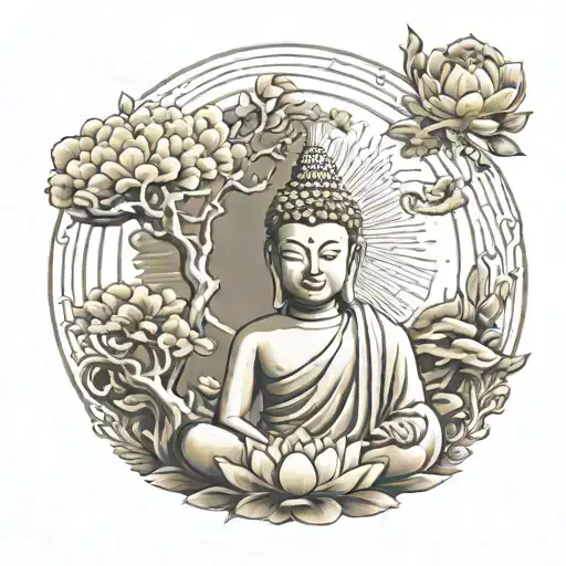 Buddhist tattoo design idea