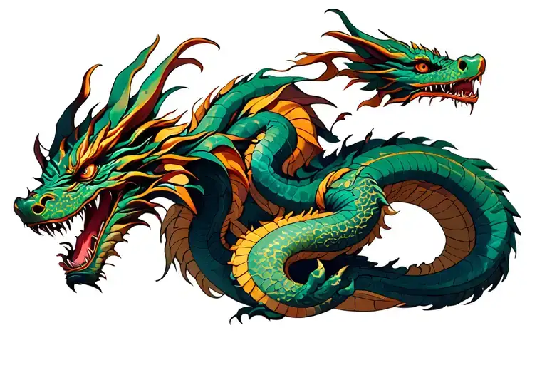 dragon intertwined tattoo design idea