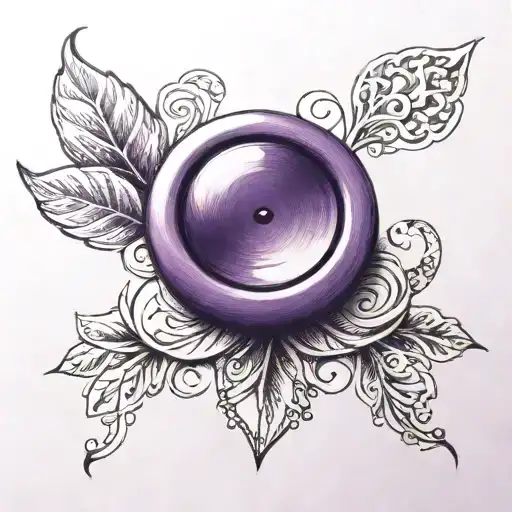 a purple button tattoo design idea
