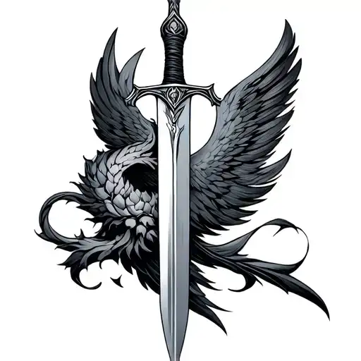 Sword of the spirit minimalistic  tattoo design idea