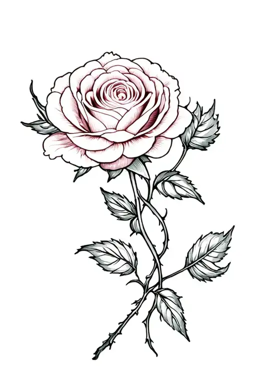 rose and carnation with twisted stems representing my sons tattoo design idea