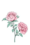 rose and carnation with twisted stems representing my sons tattoo design idea