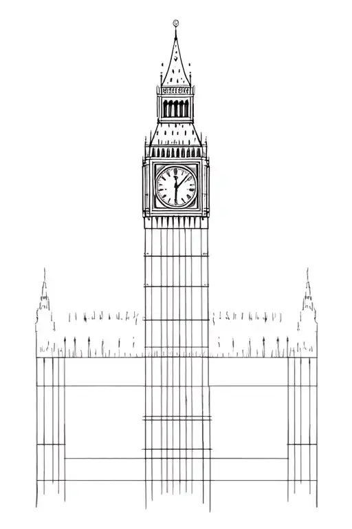 Simple big ben tattoo design idea