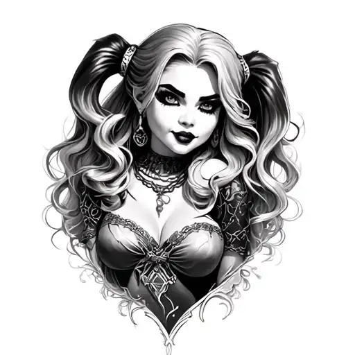 Harley Quinn Ariel little mermaid lion King Baldwin IV tattoo design idea