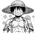 One piece anime luffy classic tattoo design idea